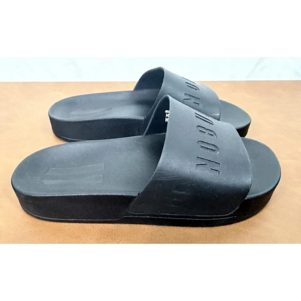 NoBull Black Rubber Slides Slip On Sandals Men's 6 Women's 7.5